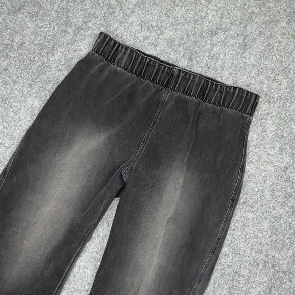 Soft Surroundings Jeans Womens Size LP Black Denim Pull On Elastic Waist Crop - Picture 9 of 10